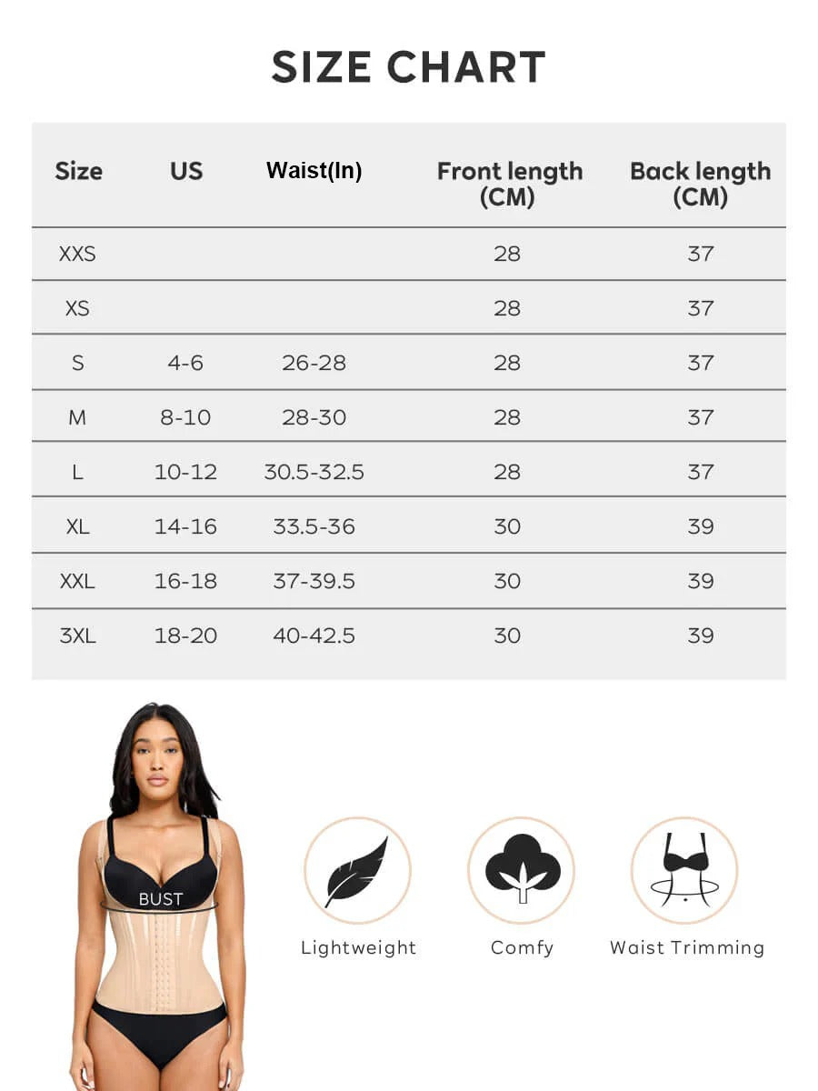 مشد القوة مع 9 دعامات بمستويات أمامية وسحاب أمامي