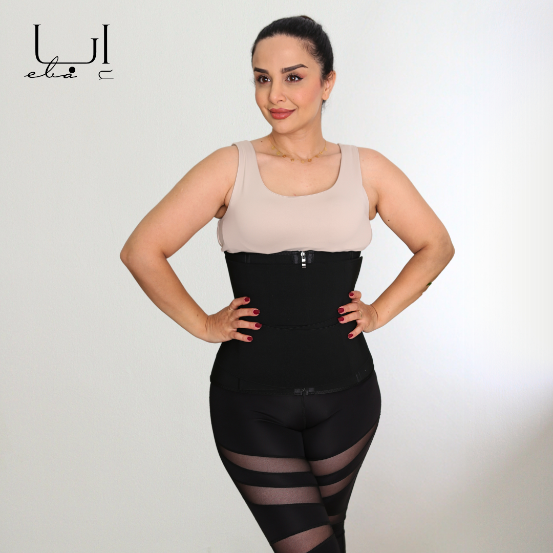 المشد الحراري PU لنحت البطن والخصر – شدّ فوري وحرارة محفّزة للحرق