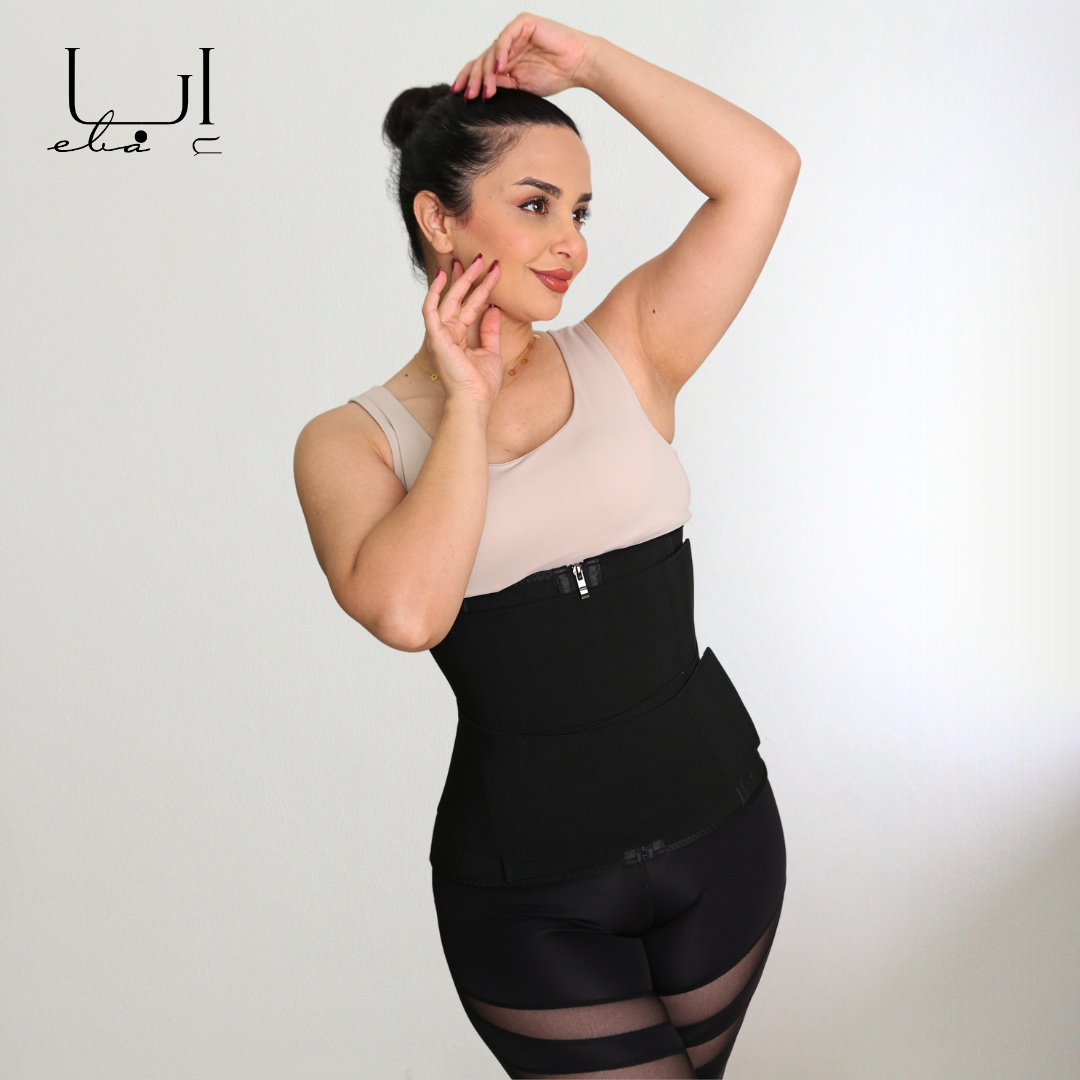 المشد الحراري PU لنحت البطن والخصر – شدّ فوري وحرارة محفّزة للحرق