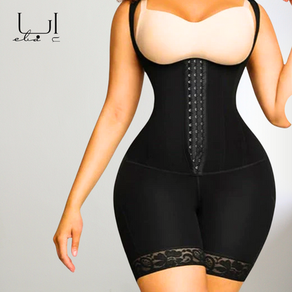 Body sculpting corset with double tightening corset for the abdomen and back