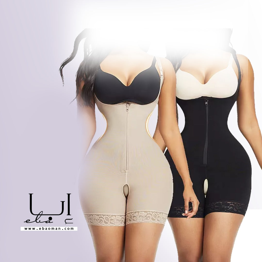 Body sculpting corset with double tightening corset for the